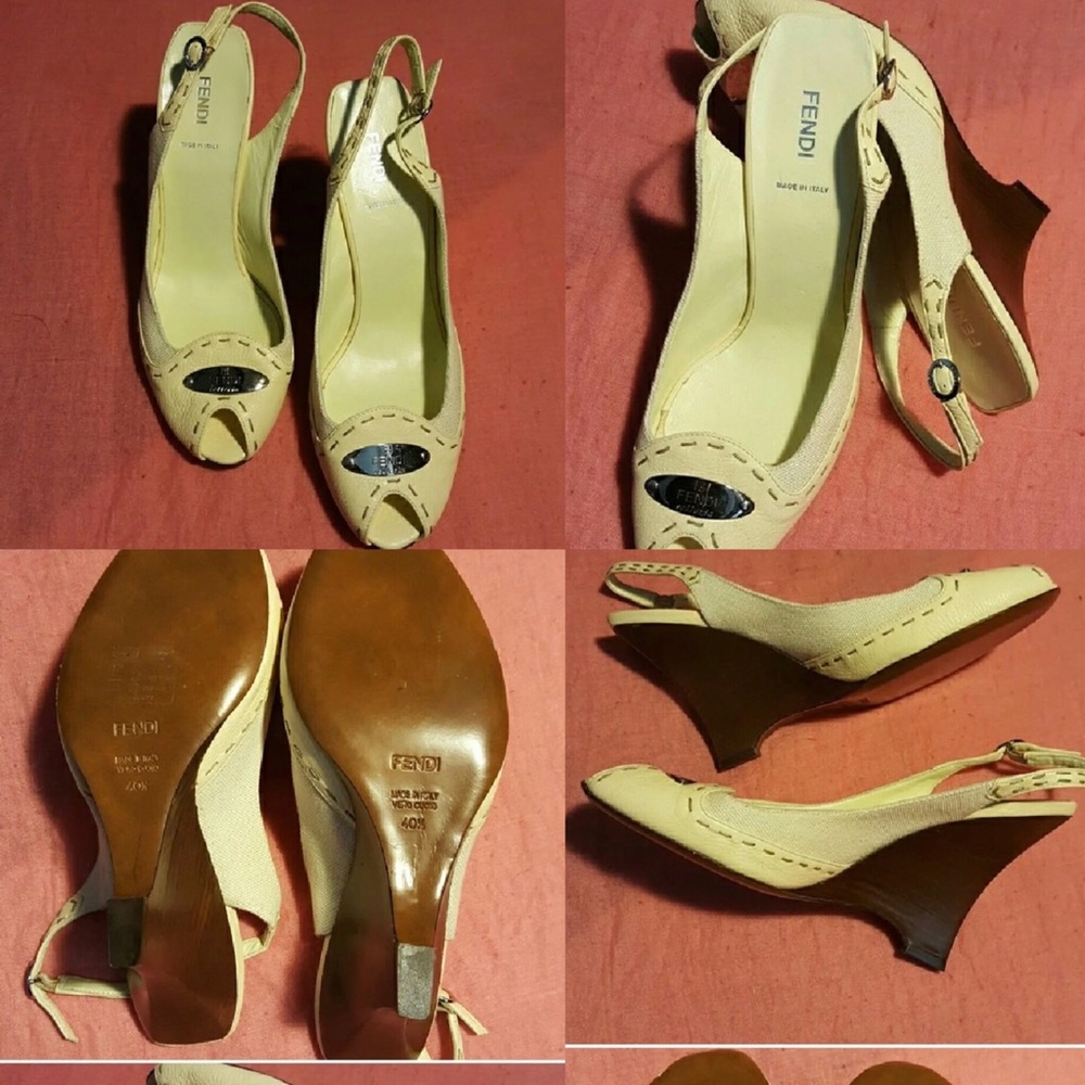 Authentic Fendi Sling Backs Size 10